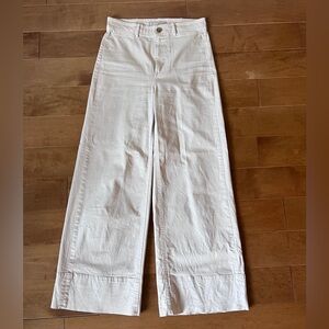 Everlane Cropped Wide Leg Pants- Bone- 0